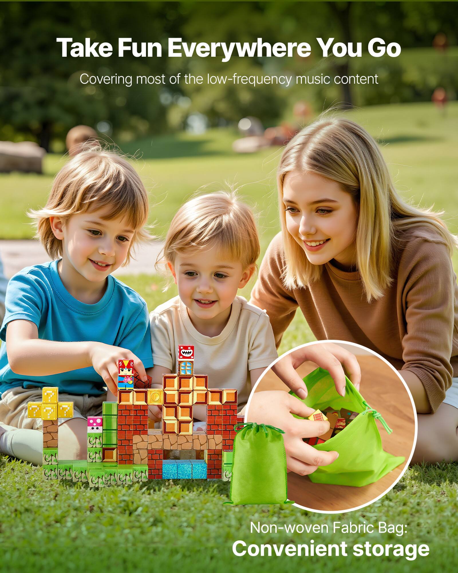 Take Fun Everywhere You Go

Non-woven Fabric Bag: Convenient storage

Covering most of the low-frequency music content