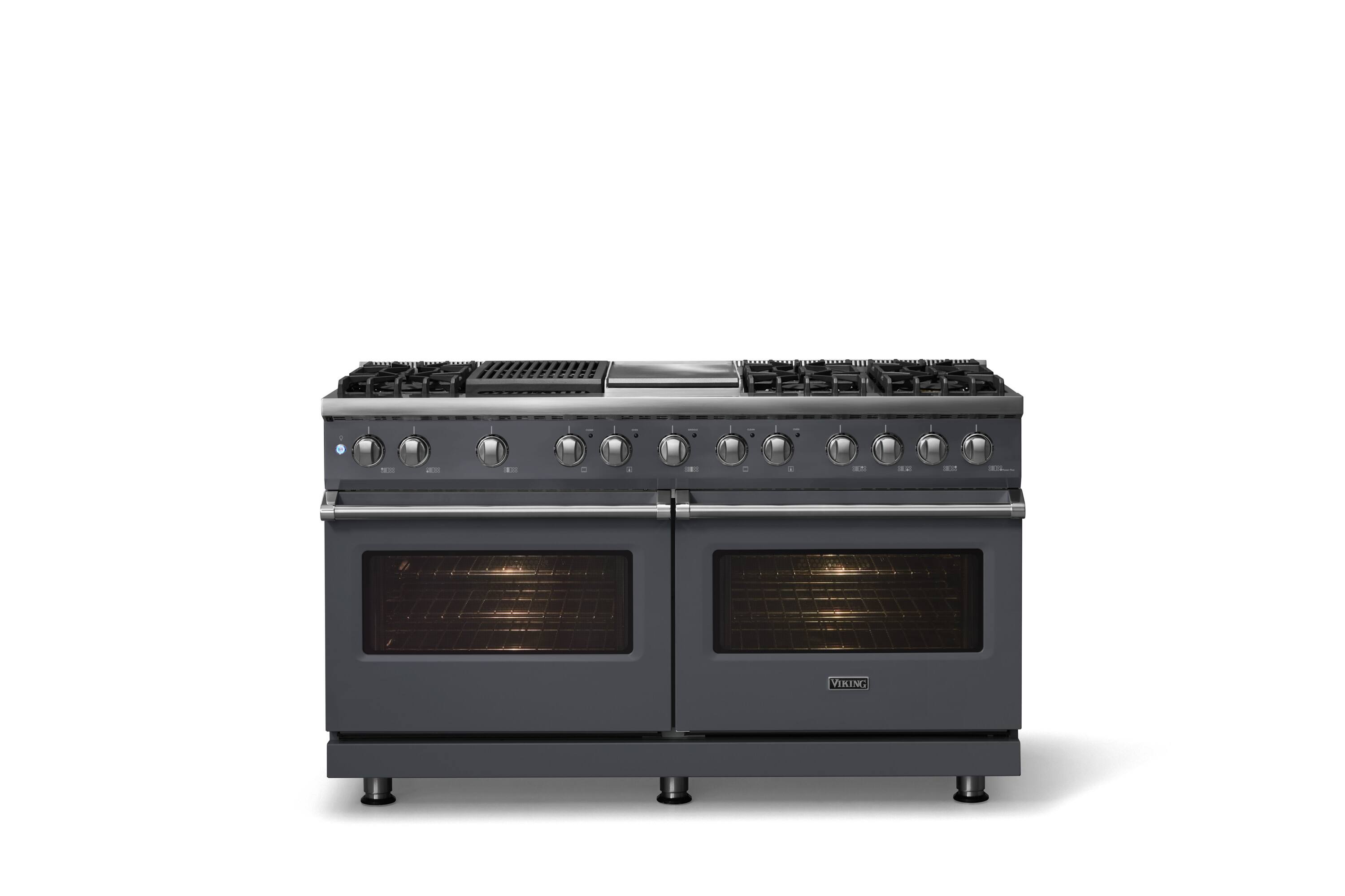 Alt View 1. Viking - Pro 5 Series 9.4 Cu. Ft. Freestanding Sealed 8B LP DF Convection Range/Griddle/Grill - Cast Black - Cast Black.