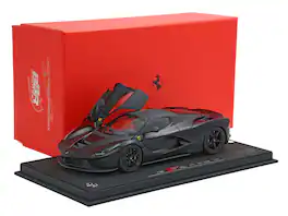 Ferrari LaFerrari Matt Black With Display Case Limited Edition to 78 pieces Worldwide 1/18 Diecast Model Car by BBR