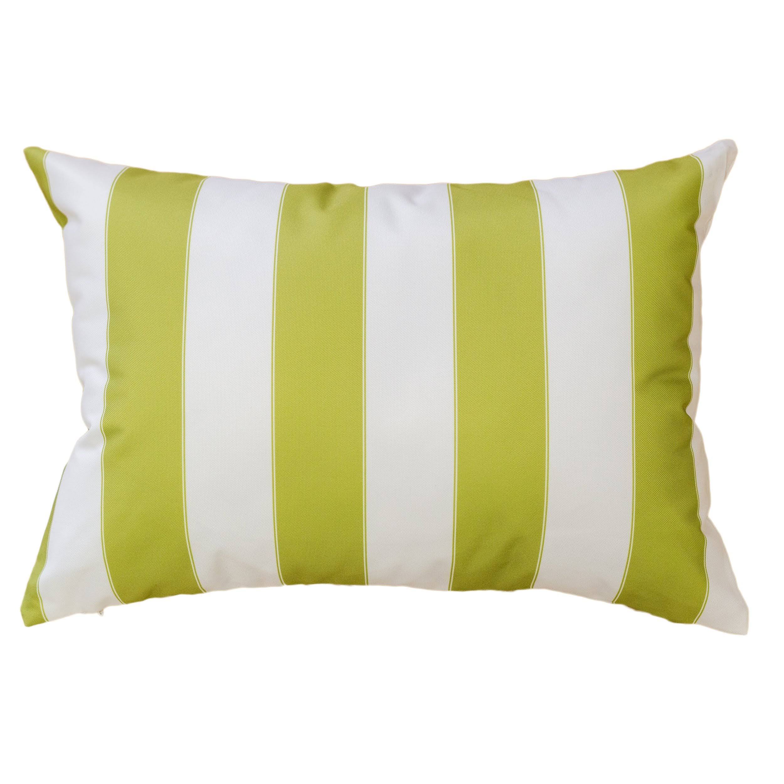 Front. TinyHomie - Horizon Stripe Pillow 14x20 Outdoor Indoor - Green.