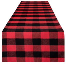 Zulay Kitchen - Zulay Home 14"x72" Table Runner - Thick Poly Cotton Buffalo Plaid Table Runners - Black and Red