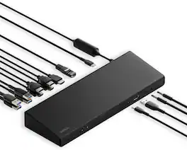 Belkin - 15-in-1 Universal Triple Display DisplayLink Docking Station Hub w/ 3 HDMI Ports, 2 DisplayPorts for Triple 4K Display - Black