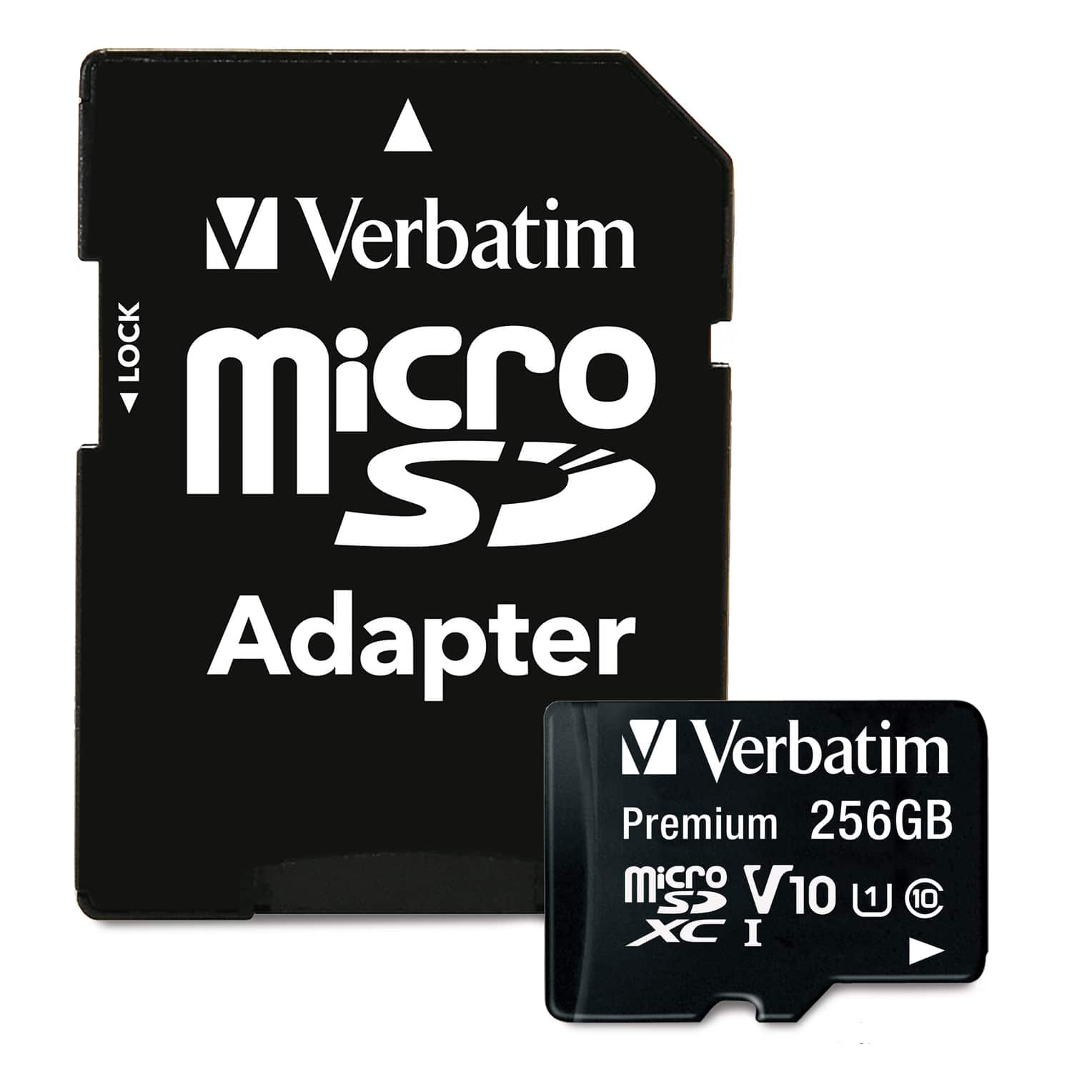 Verbatim - 256-GB Class 10 Premium microSDXC™ Memory Card with Adapter