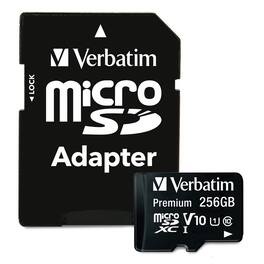 Verbatim - 256-GB Class 10 Premium microSDXC™ Memory Card with Adapter