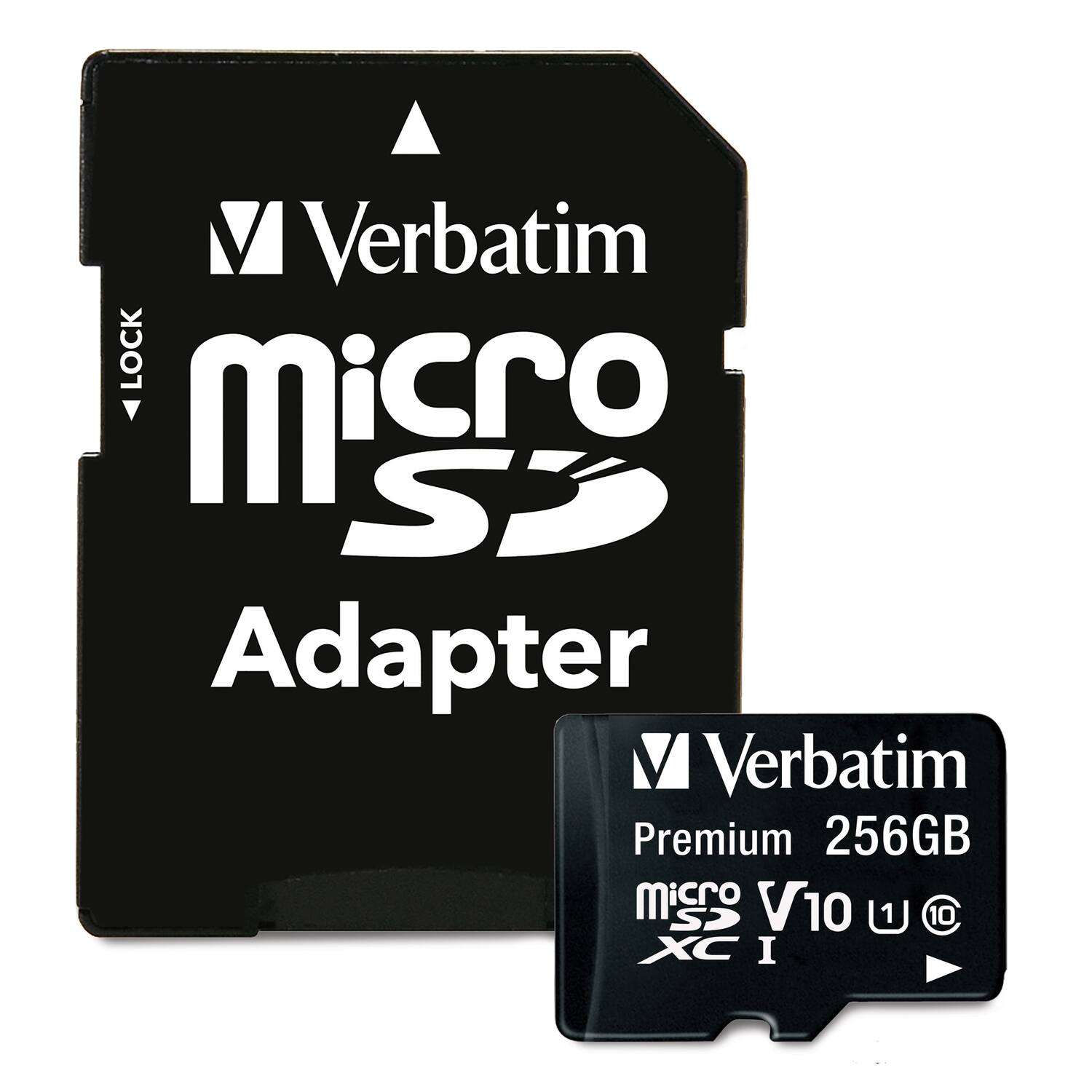 Verbatim microSD Adapter  
Verbatim Premium 256GB microSD V10  
XC I