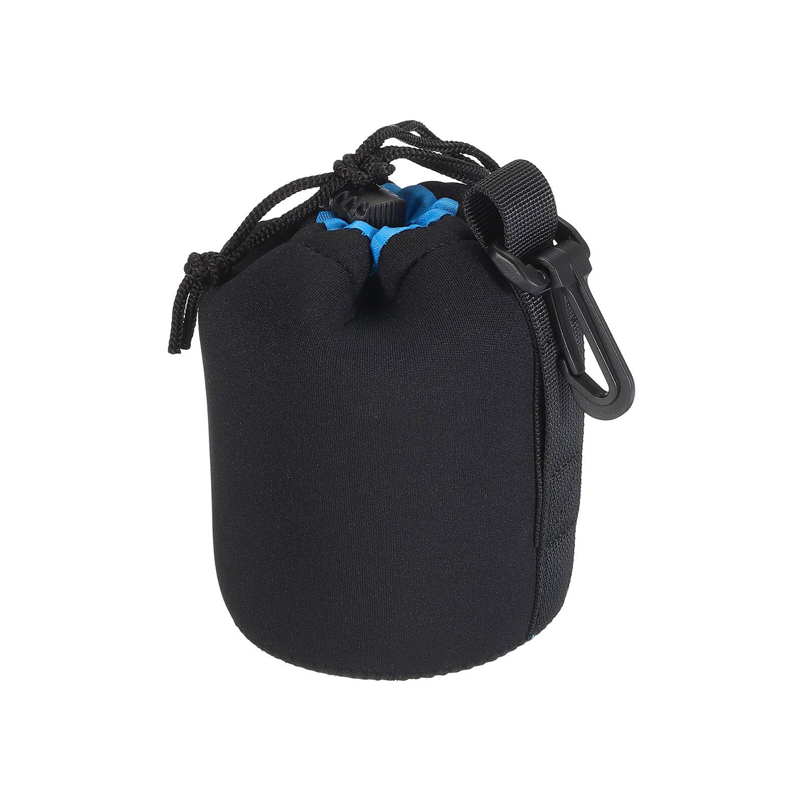 Alt View 2. Unique Bargains - Camera Lens Bag, 3.3"x5.5" Drawstring Pouch with Thick Neoprene for DSLR Lens, Water Coffee Cups - Black Blue.