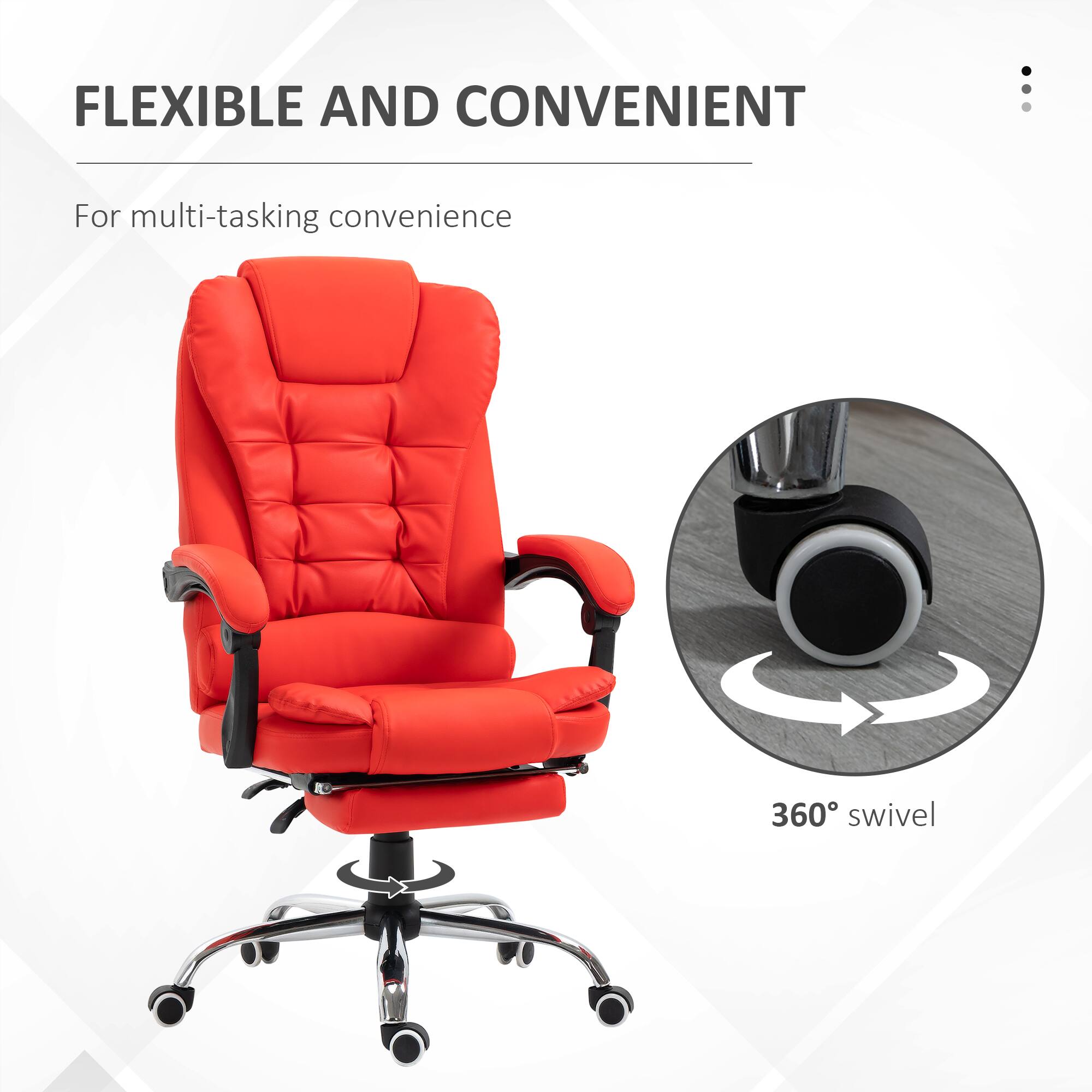 FLEXIBLE AND CONVENIENT  
For multi-tasking convenience  
360° swivel