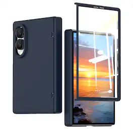 Dteck - Magnetic for Samsung Galaxy Z Fold8 Case with Screen Protector, Compatible with MagSafe, Full Body Hinge Protection - Dark Blue