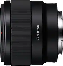 Front. Sony - FE 50mm f/1.8 Prime Lens for Sony Alpha E-mount Cameras - Black.