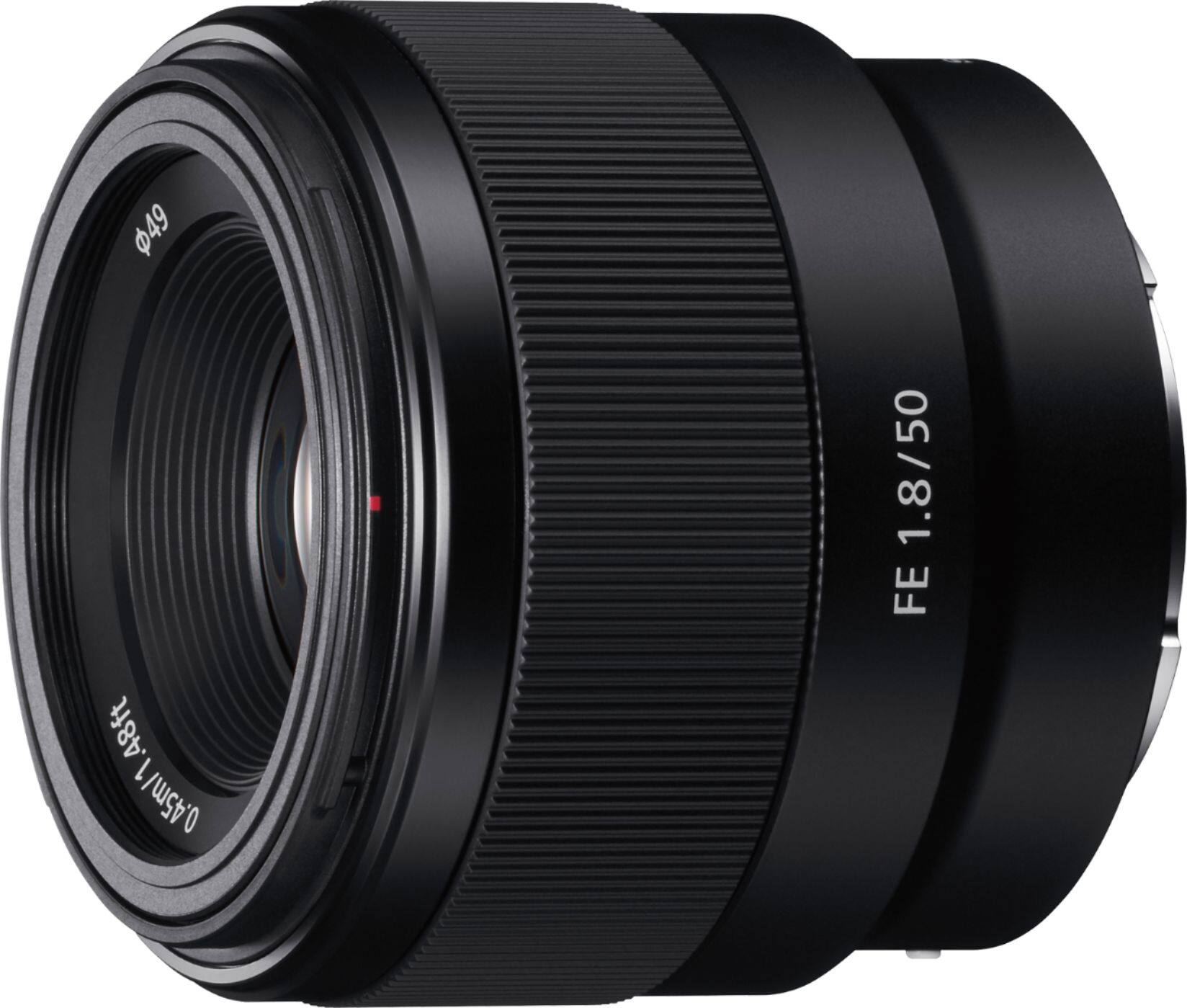 Left. Sony - FE 50mm f/1.8 Prime Lens for Sony Alpha E-mount Cameras - Black.