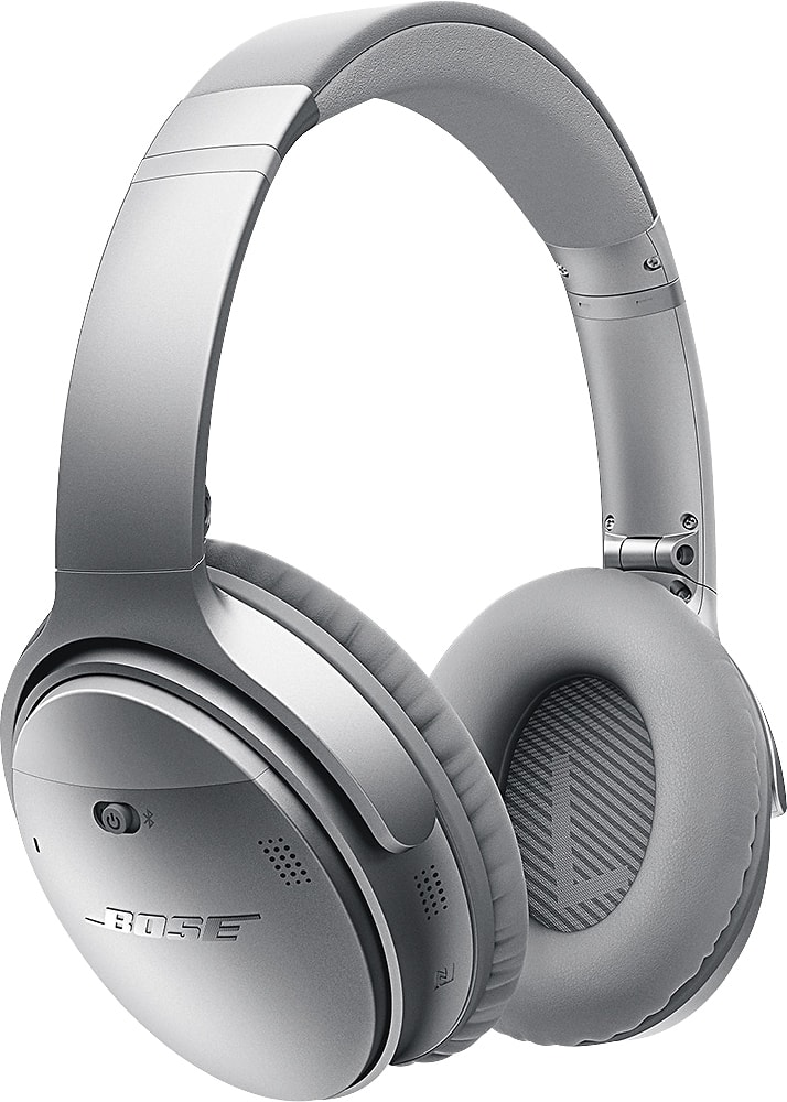 Front. Bose - QuietComfort 35 Wireless Noise Cancelling Headphones - Silver.