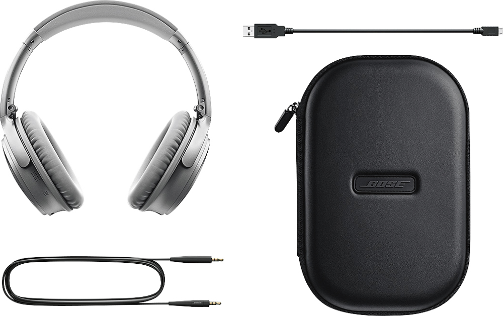 Best Buy: Bose QuietComfort 35 Wireless Noise Cancelling Headphones Silver  789564-0020