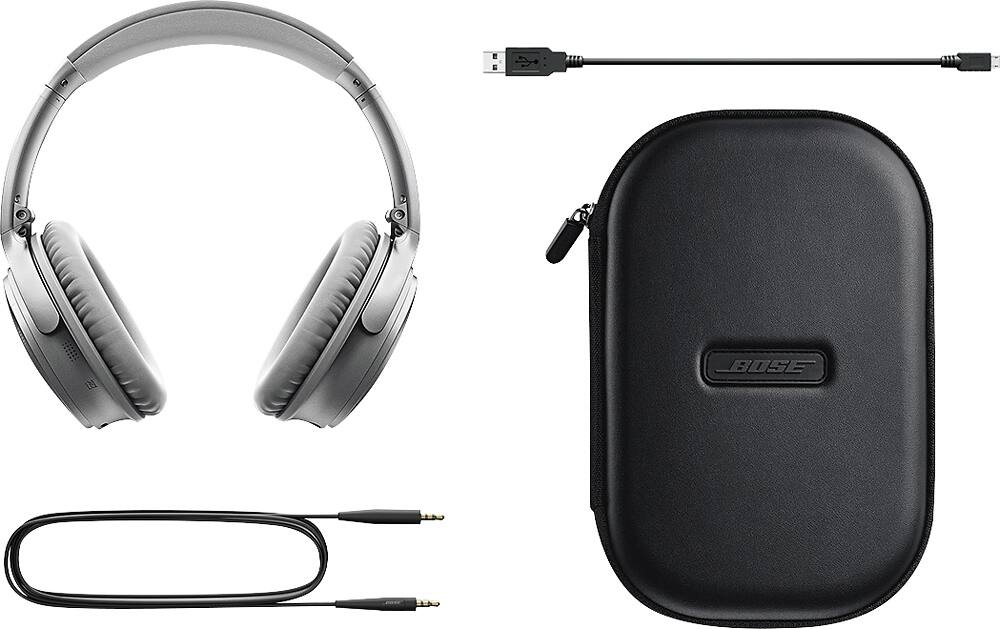 Alt View 15. Bose - QuietComfort 35 Wireless Noise Cancelling Headphones - Silver.
