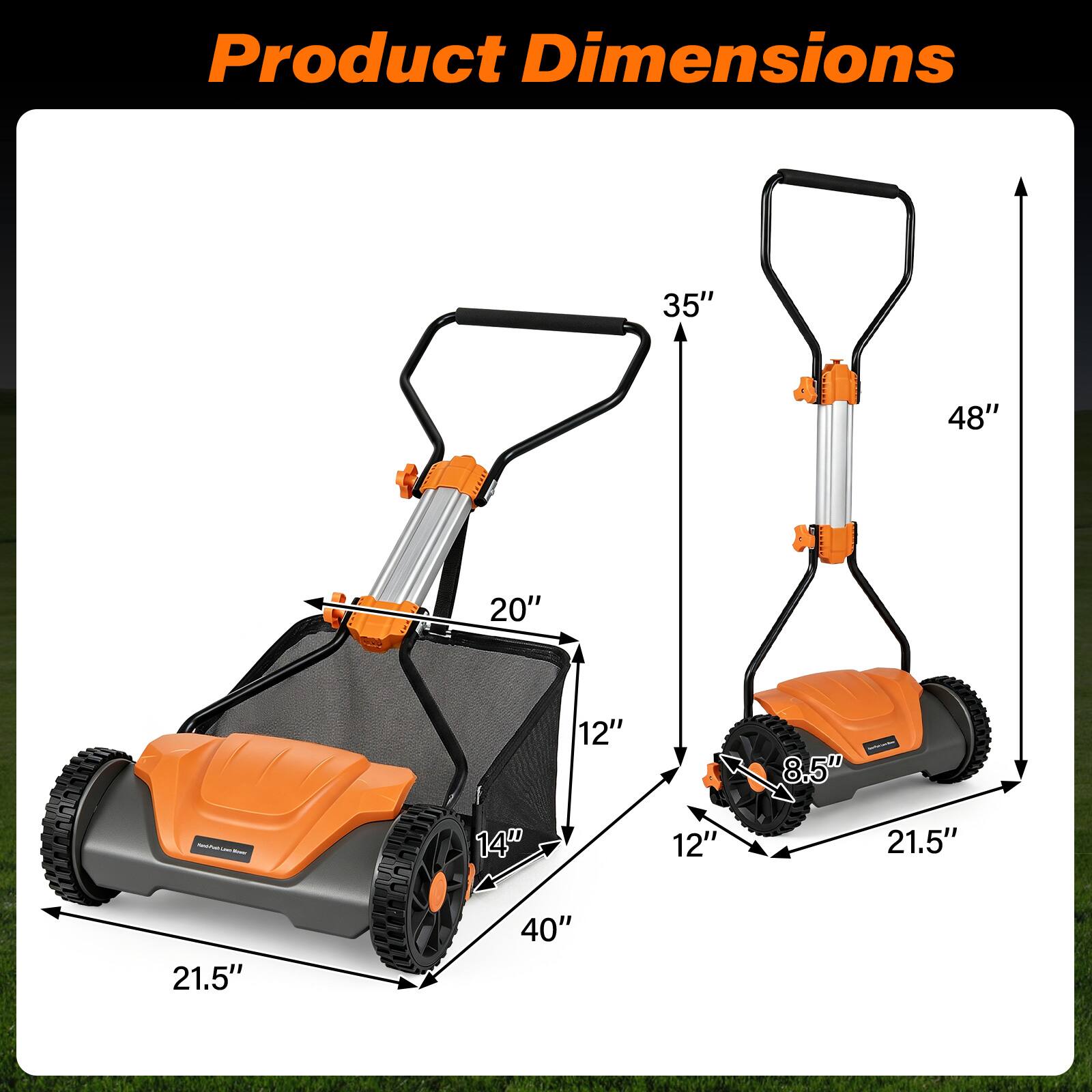 Product Dimensions

- 35"
- 48"
- 20"
- 12"
- 8.5"
- 14"
- 12"
- 21.5"
- 21.5"
- 40"