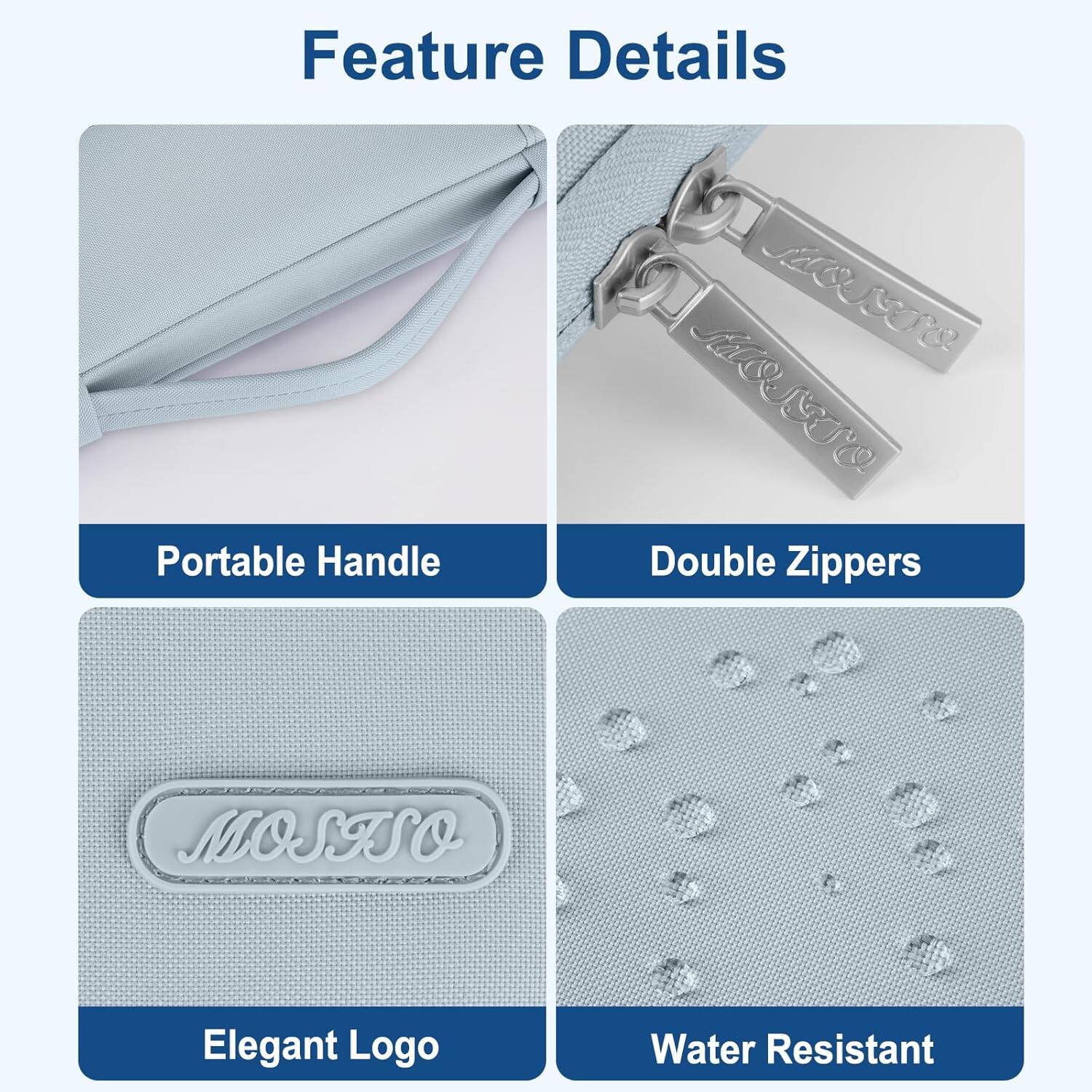 Feature Details

- Portable Handle
- Double Zippers
- Elegant Logo
- Water Resistant