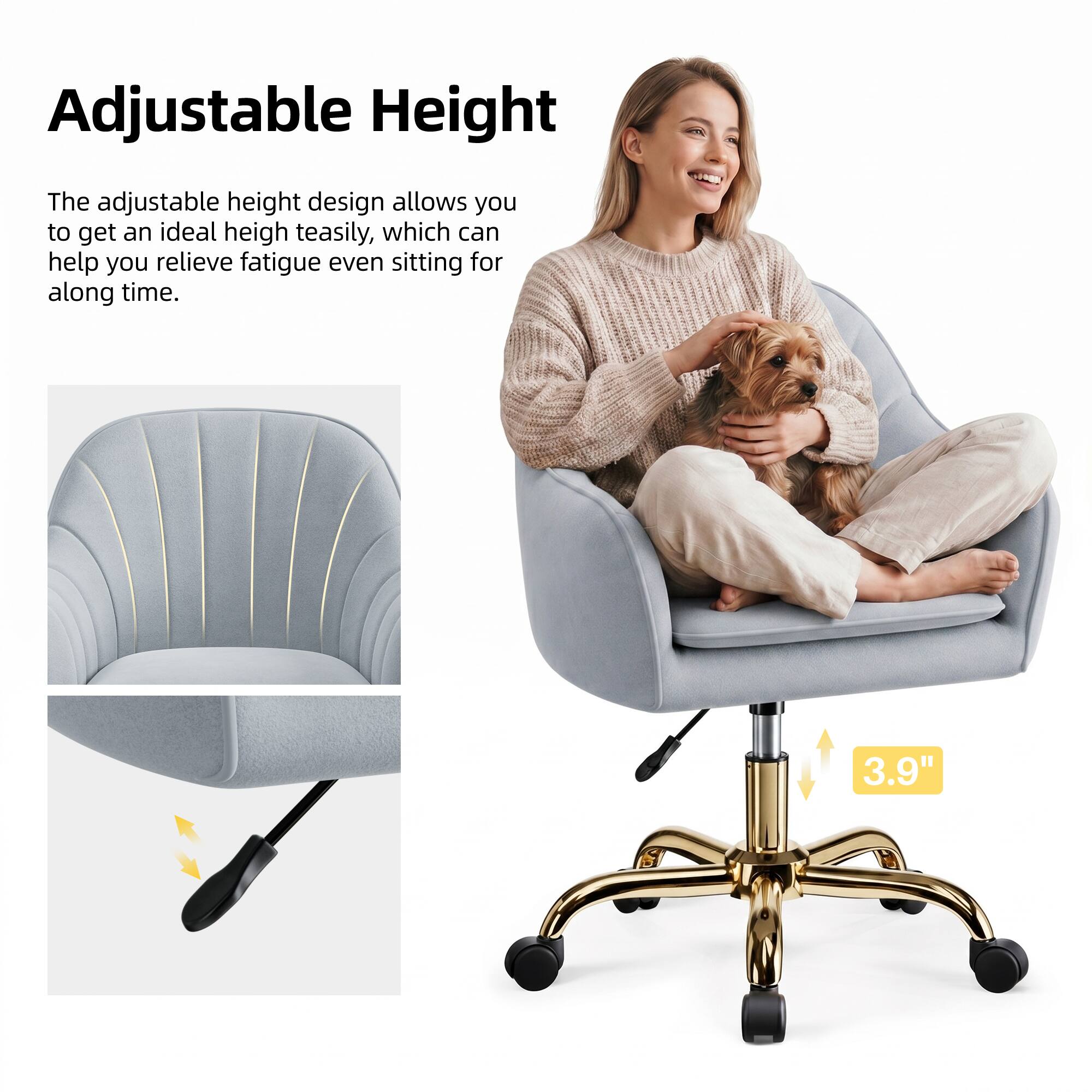 Adjustable Height

The adjustable height design allows you to get an ideal height easily, which can help you relieve fatigue even sitting for a long time.

3.9"