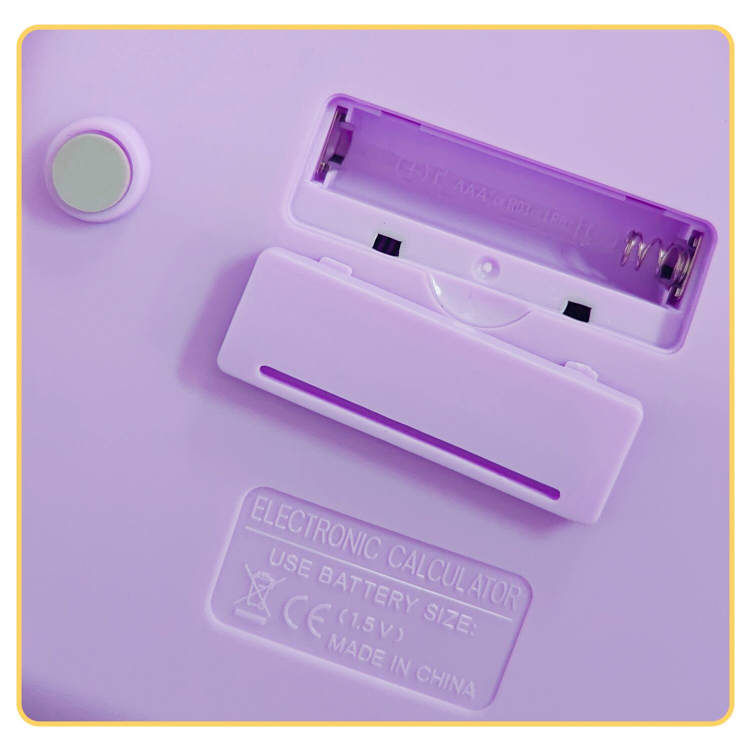 CHT AAA ELECTRONIC CALCULATOR  
USE BATTERY (1.5V)  
SIZE:  
MADE IN CHINA