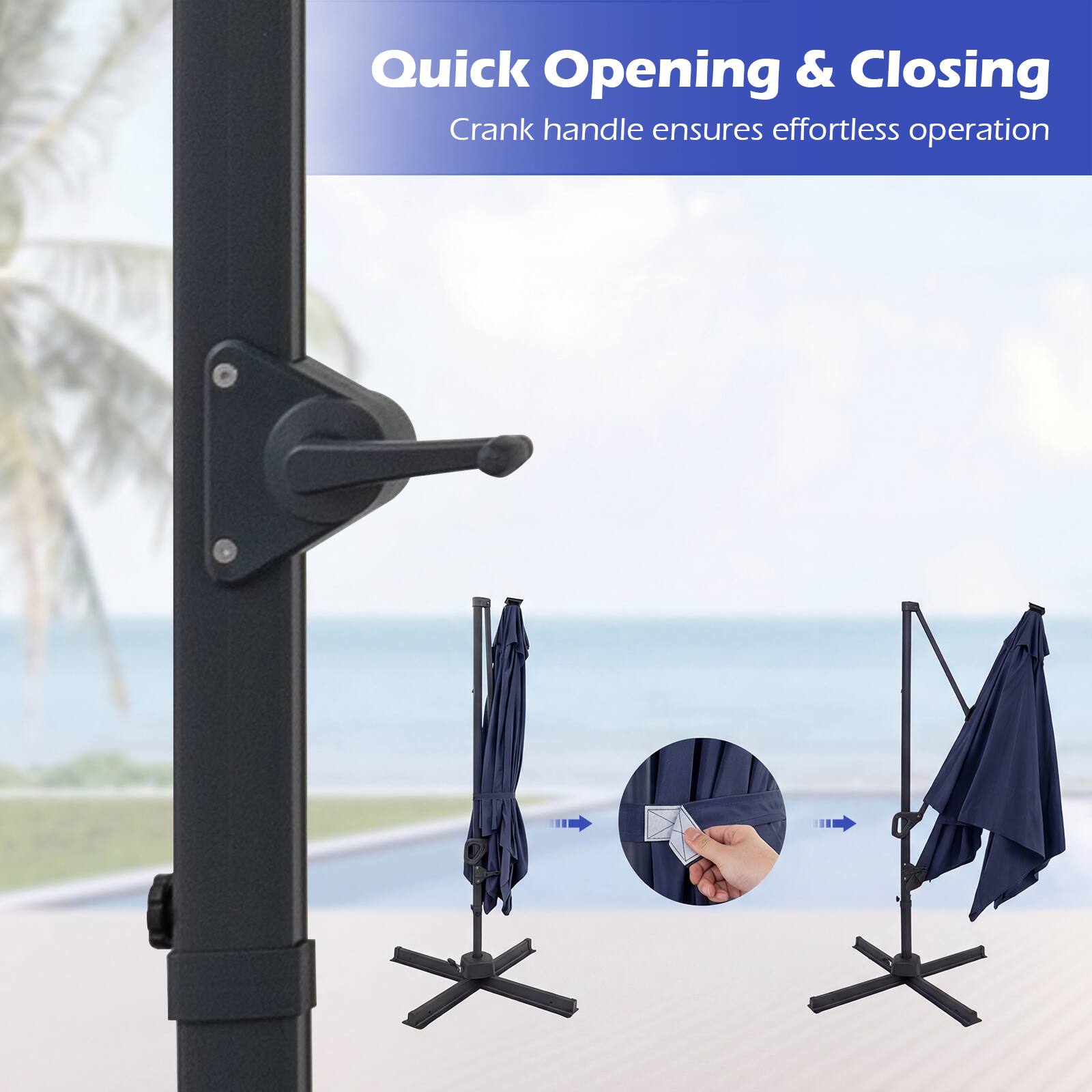 Quick Opening & Closing  
Crank handle ensures effortless operation