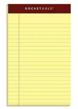 TOPS - Docket Gold Notepads, 5" x 8", 50 Sheets/Pad, 12 Pads/Pack - Canary