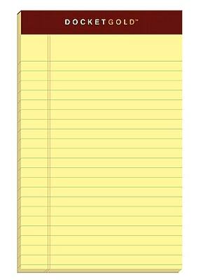 Front. TOPS - Docket Gold Notepads, 5" x 8", 50 Sheets/Pad, 12 Pads/Pack - Canary.