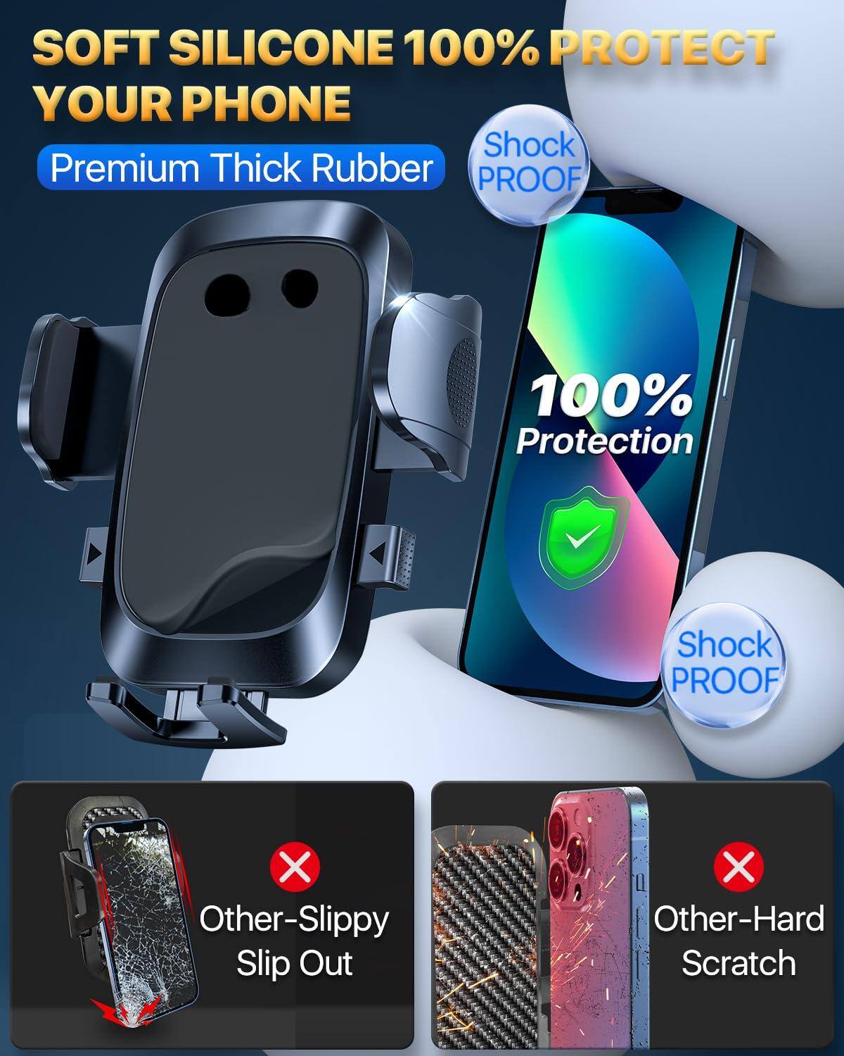 SOFT SILICONE 100% PROTECT YOUR PHONE

Premium Thick Rubber

Shock PROOF

100% Protection

Shock PROOF

Other-Slippery Slip Out

Other-Hard Scratch
