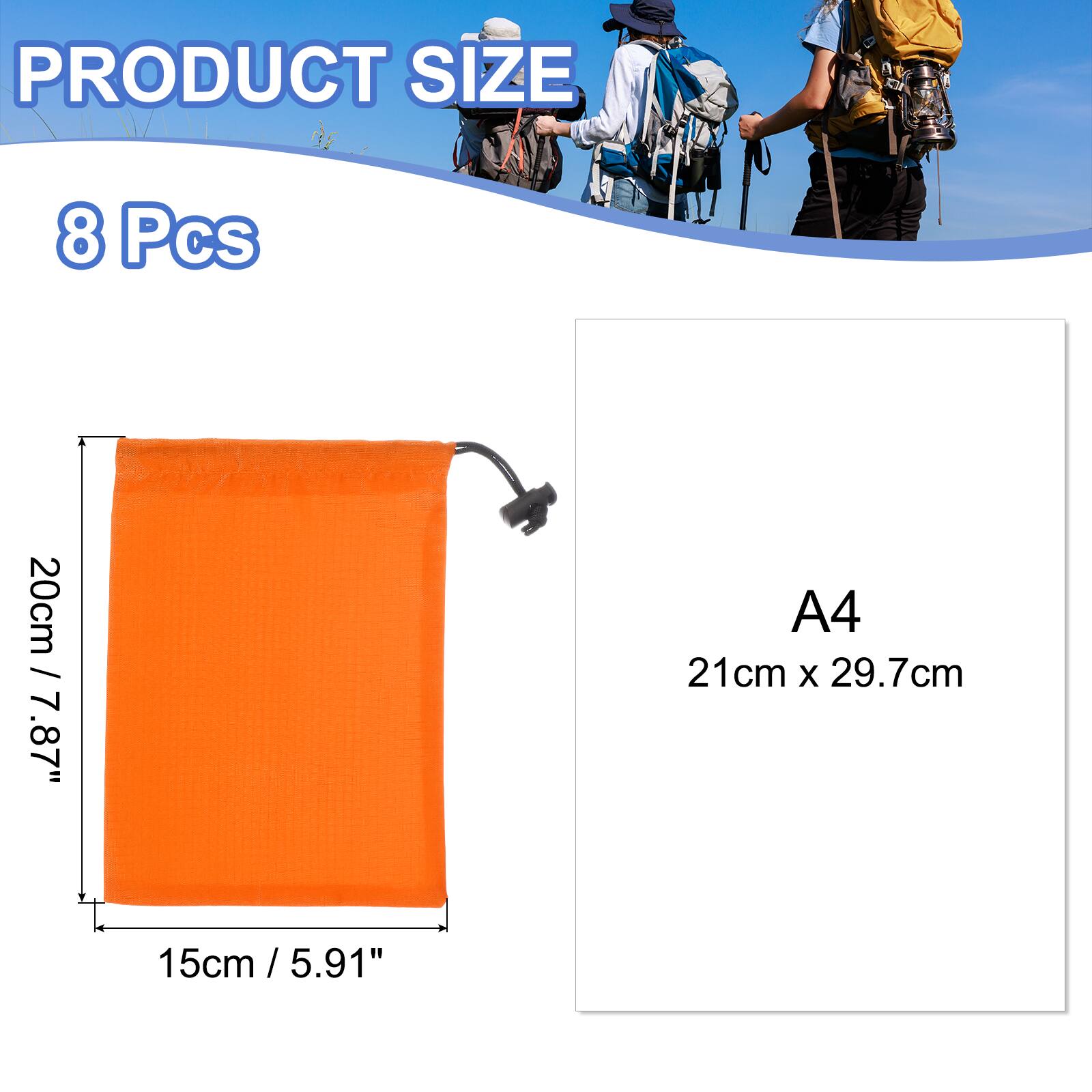 PRODUCT SIZE  
8 Pcs  
20cm / 7.87"  
15cm / 5.91"  
A4  
21cm x 29.7cm