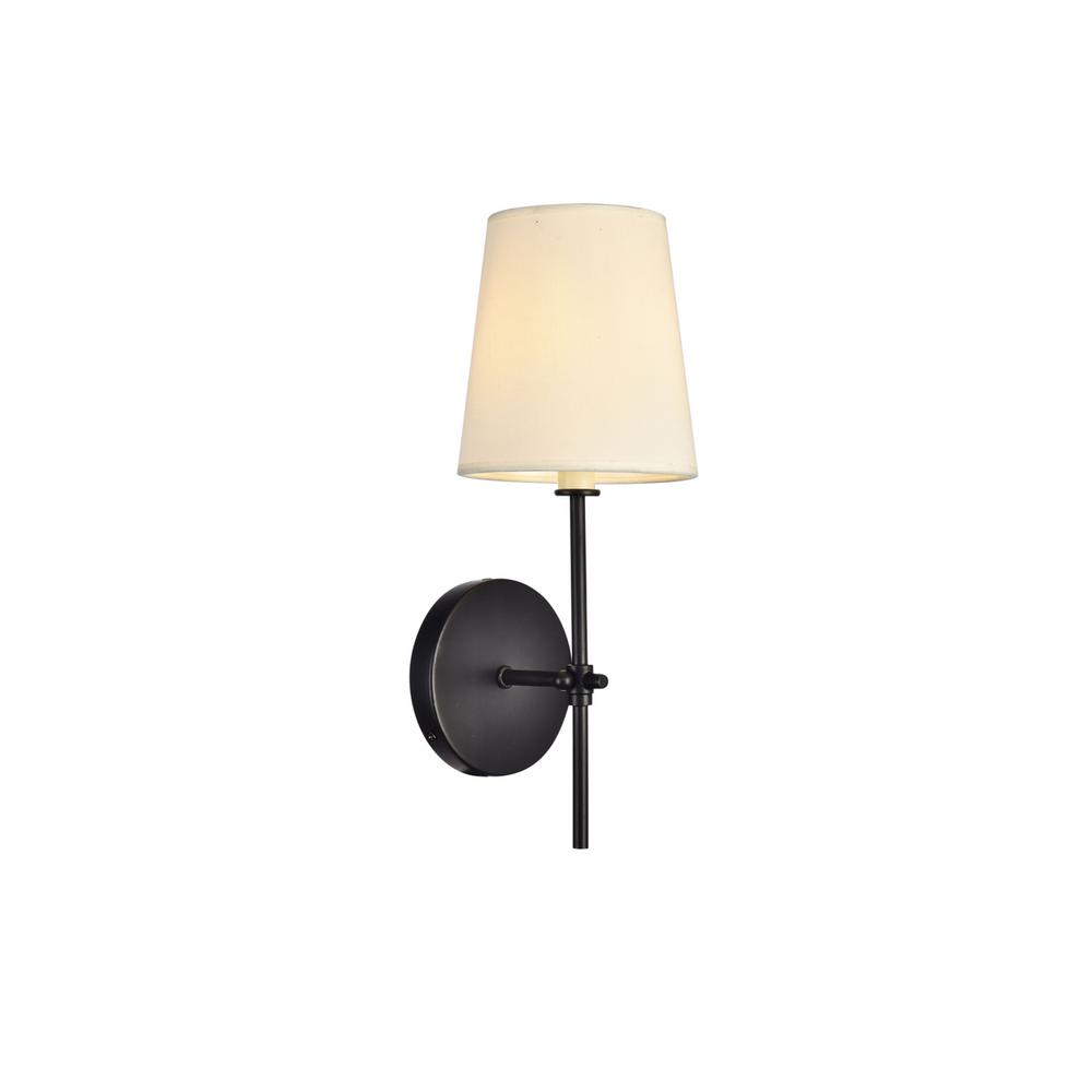 Front. Living District - Mel Collection Wall Sconce D5.5 H15 Lt:1 Black Finish - Black.