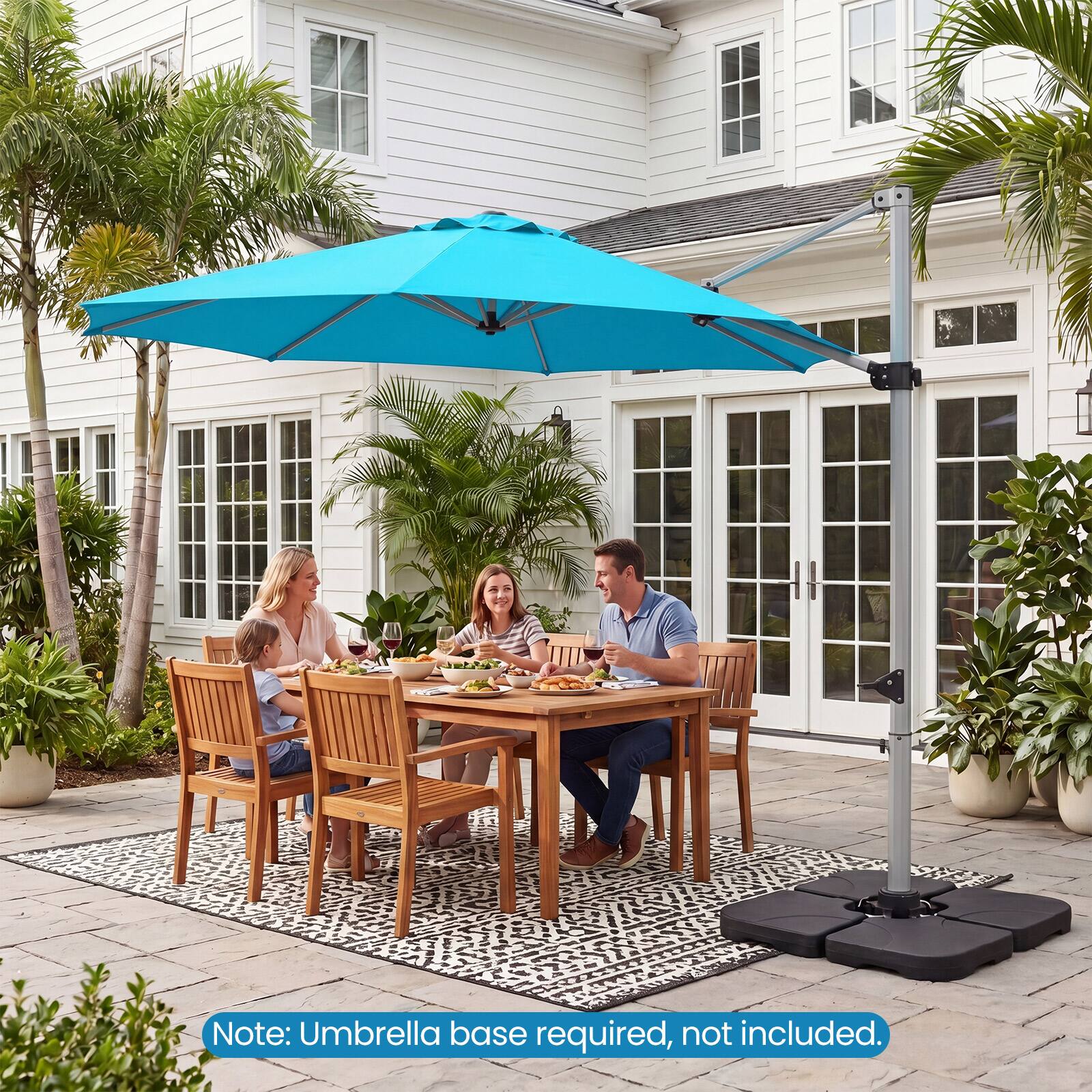 Note: Umbrella base required, not included.