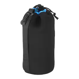 Unique Bargains - Camera Lens Bag, 3.9"x9.8" Drawstring Pouch with Thick Neoprene for DSLR Lens, Water Coffee Cups - Black Blue