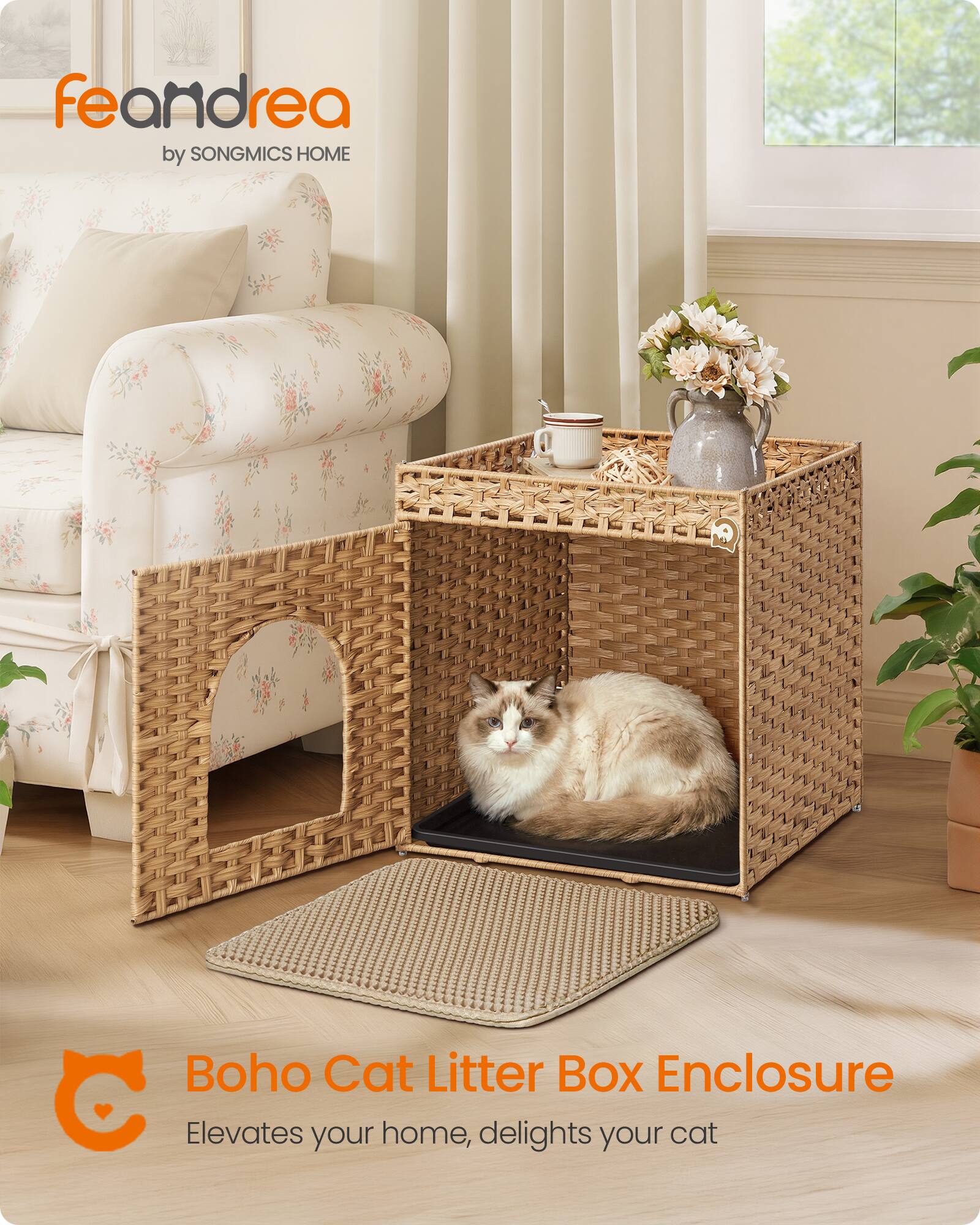 feandrea by SONGMICS HOME

Boho Cat Litter Box Enclosure
Elevates your home, delights your cat