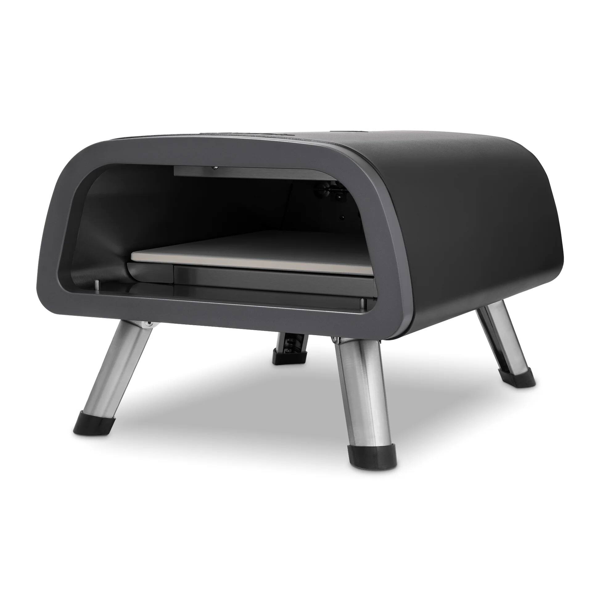 Angle. NewAir - Portable Countertop Electric Pizza Oven - Black.