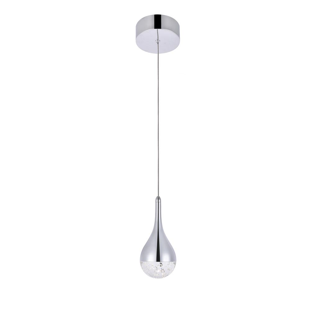 Angle. Elegant Lighting - Amherst Collection LED 1-light pendant 5 in x 9in chrome finish - Chrome.