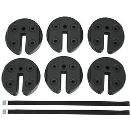 Gymax - 6PCS Weight Plates Patio Canopy Tent Gazebo Shade Umbrella Water Filled 30LBS - Black