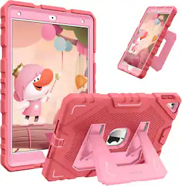 Fintie - Case for iPad 9th 8th 7th 10.2 inch Fully-Body Rugged Heavy Duty Shockproof Protective Case with Built-in Kickstand - Pink