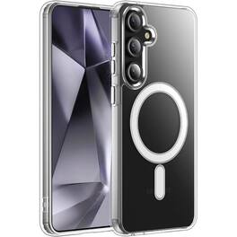 Entronix - Magnetic Case for Samsung Galaxy S24 - Slim Hard Back - Clear