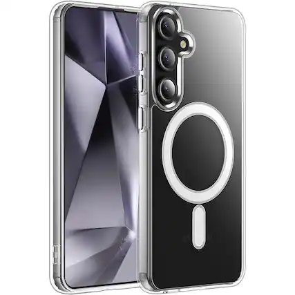 Front. Entronix - Entronix Magnetic Case for Samsung Galaxy S24 Plus - Slim Clear Hard Back Protection - Clear.