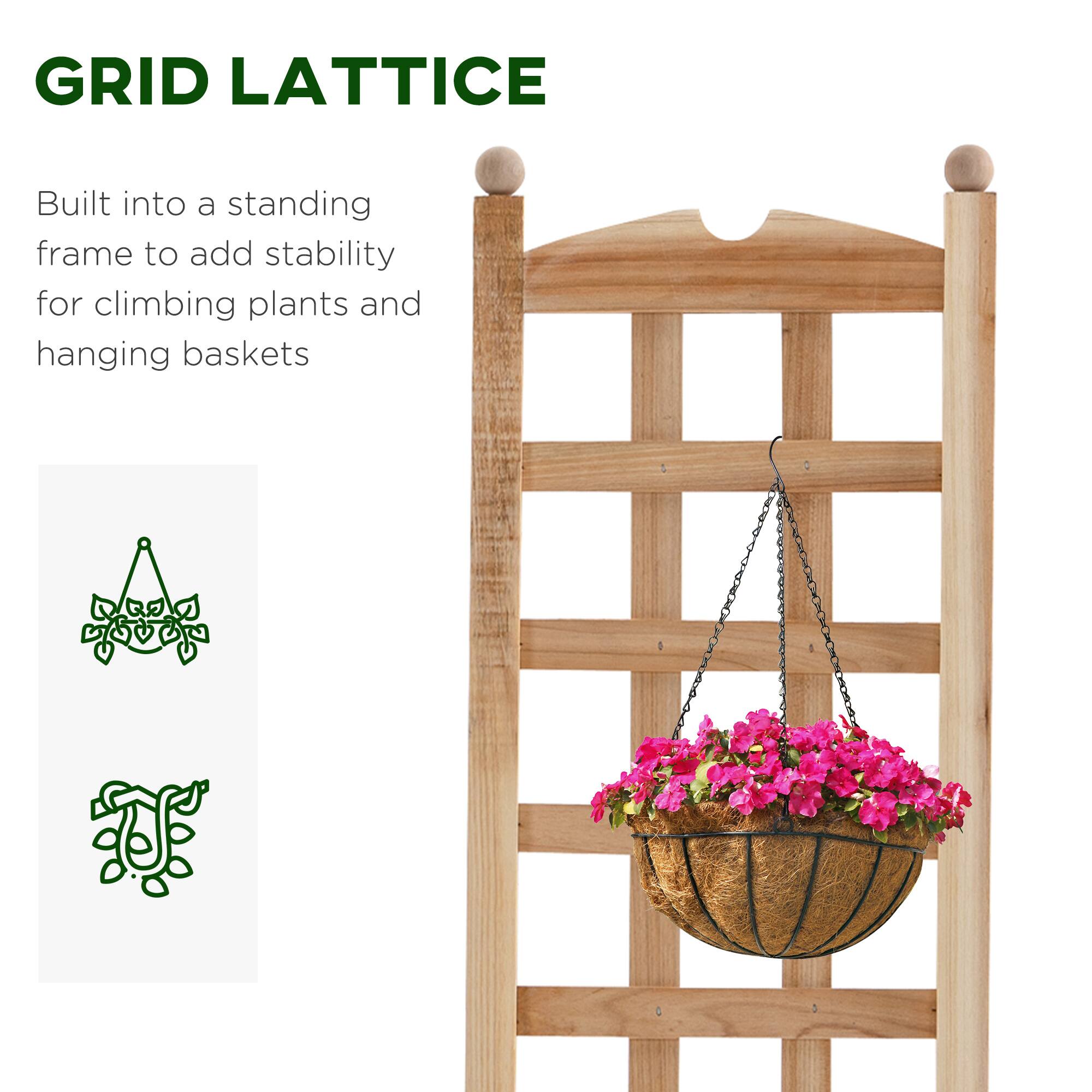 GRID LATTICE
Built into a standing frame to add stability for climbing plants and hanging baskets