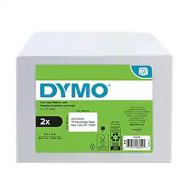 DYMO - LabelWriter 2026405 Extra Large Shipping Labels, 4" x 6", Black on 220 Labels/Roll, 2 Rolls/Pack (2026405) - White