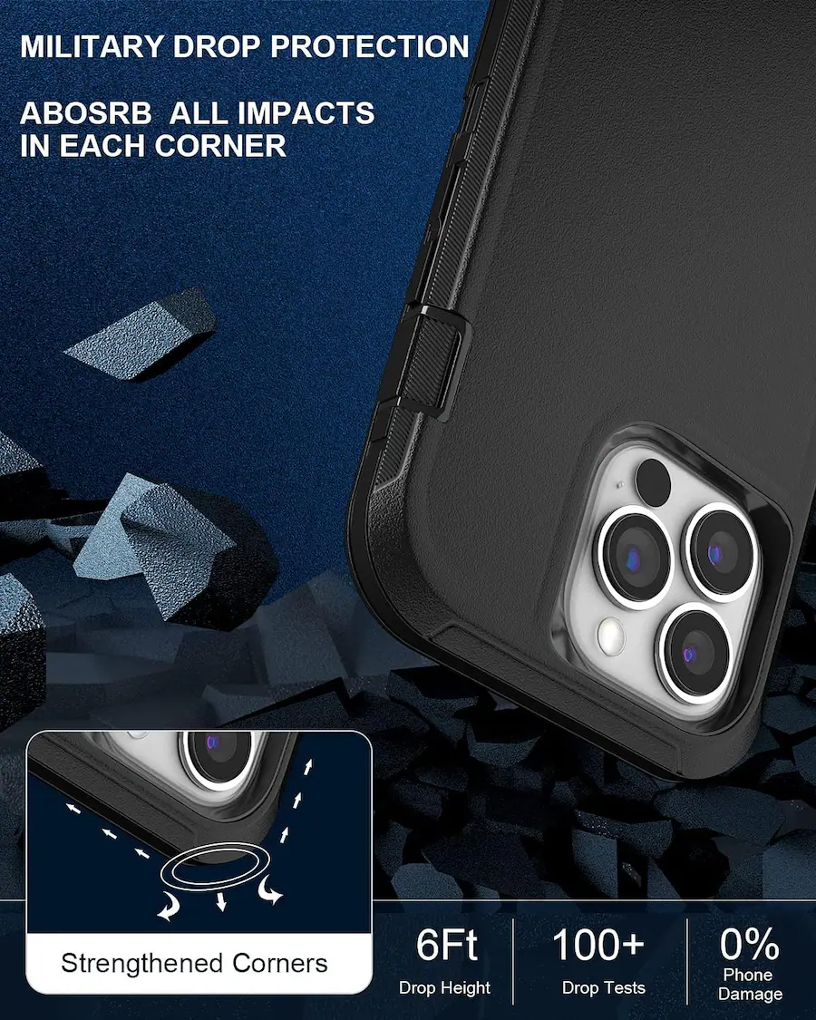 Entronix Heavy Duty Bundle for iPhone 16 Pro Max Case and 2 Clear ...