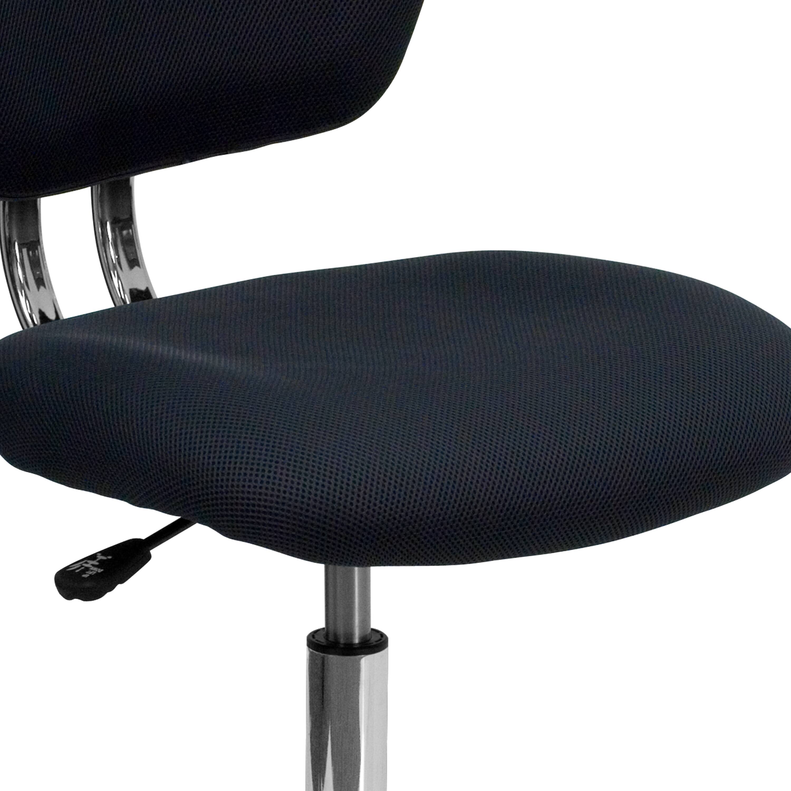 Alt View 9. Emma + Oliver - Mid-Back Mesh Padded Swivel Task Office Chair with Chrome Base - Gray.