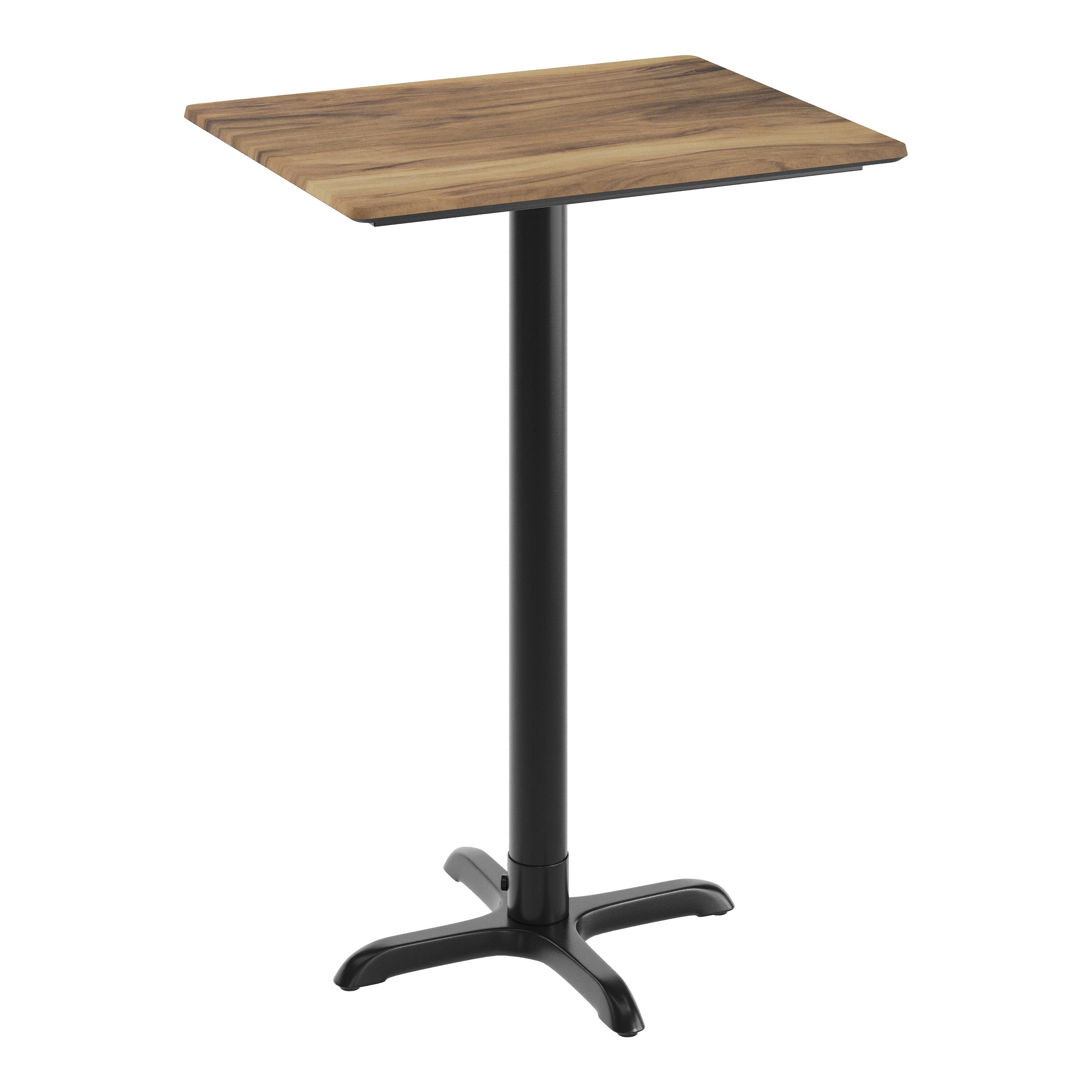 Front. Emma + Oliver - PureShield Tabletop with Seam-Free Surface Innovation and Bar Height Base - Natural/Black Base.
