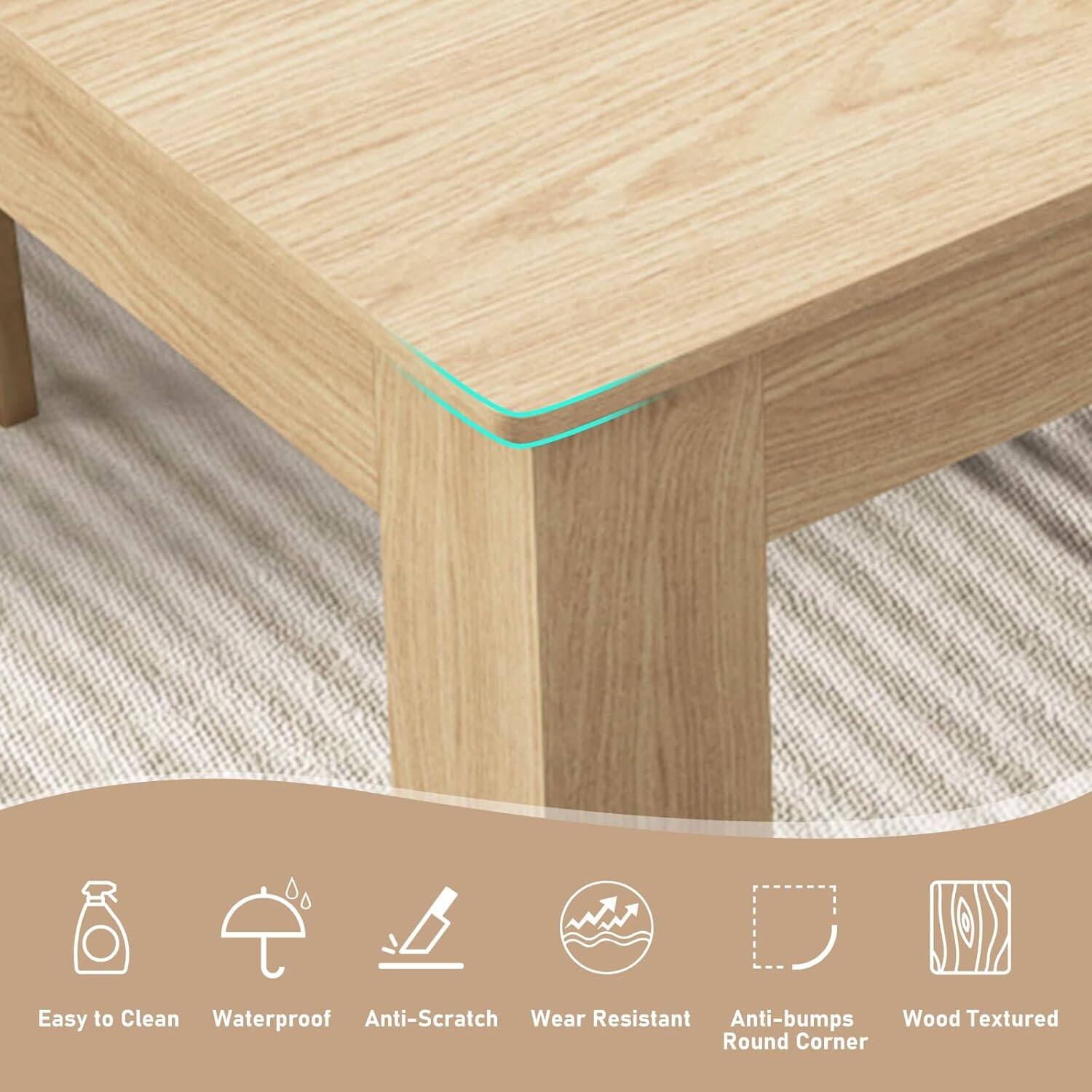 Easy to Clean, Waterproof, Anti-Scratch, Wear Resistant, Anti-bumps, Wood Textured, Round Corner