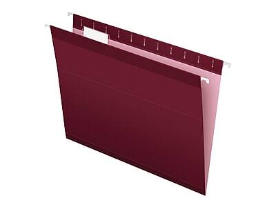 Front. Pendaflex - Pendaflex Reinforced Hanging File Folders, 1/5 Tab, Letter Size, Burgundy, 25/Box (PFX 4152 1/5 BUR) - Burgundy.