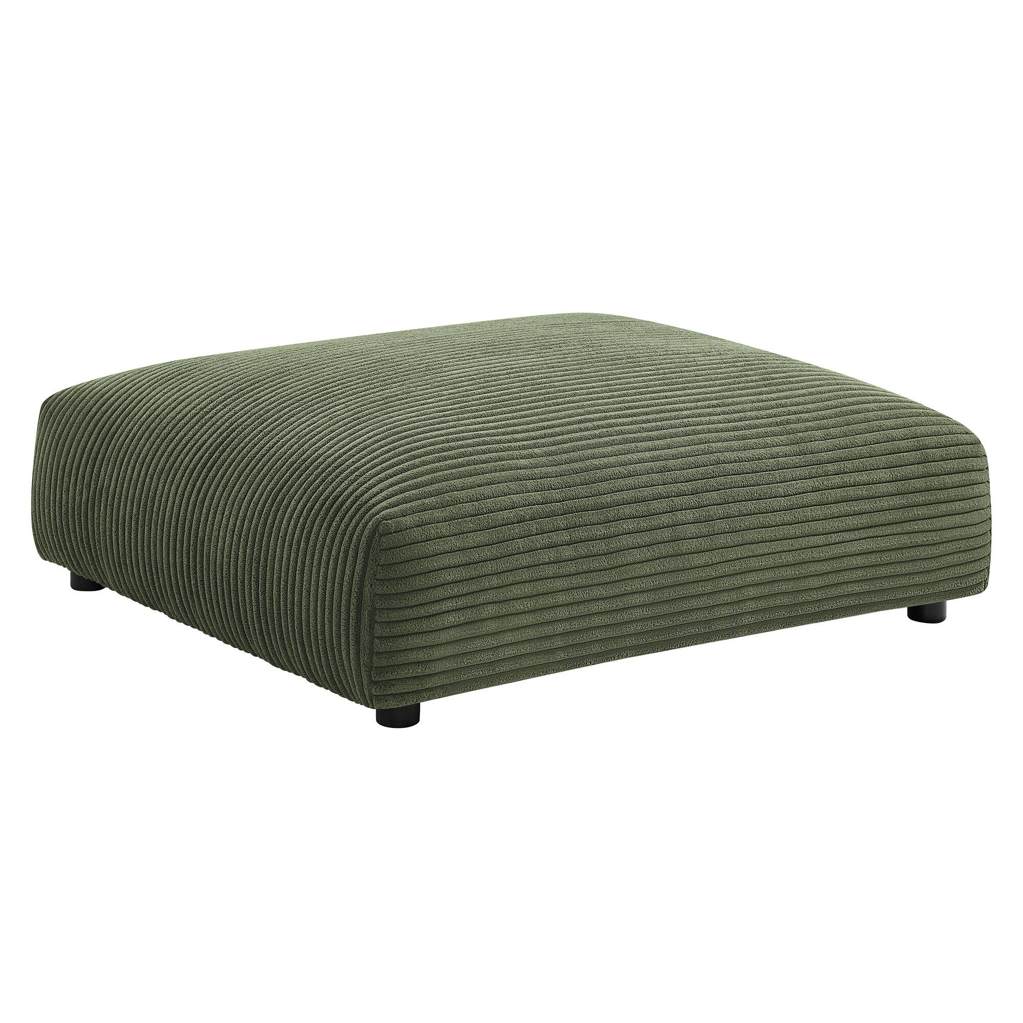 Angle. Modway - Solace Modular Corduroy Upholstered Ottoman by Modway - Fern.