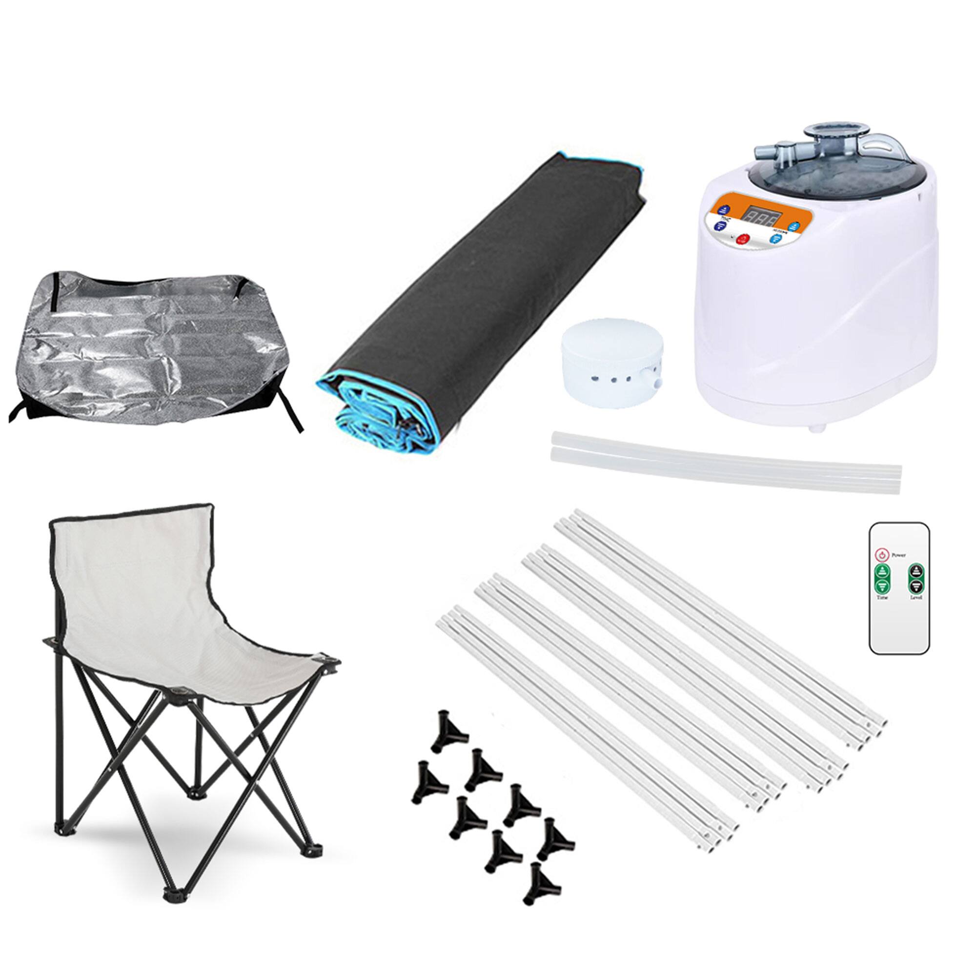 Alt View 5. JOMEED - JOMEED 35 x 35 Inch Portable Zip Sauna with Chair for Home Relaxation, Black - Black.