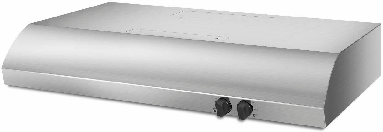 Left. Whirlpool - 30" Convertible Range Hood - Stainless steel.