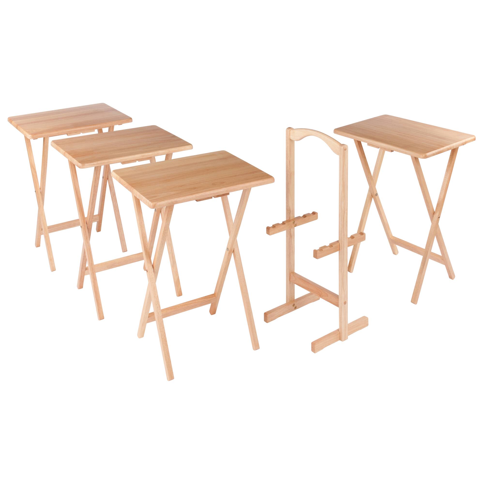 Alt View 1. Winsome Wood - Alex 5-Pc Snack Table Set - Natural.