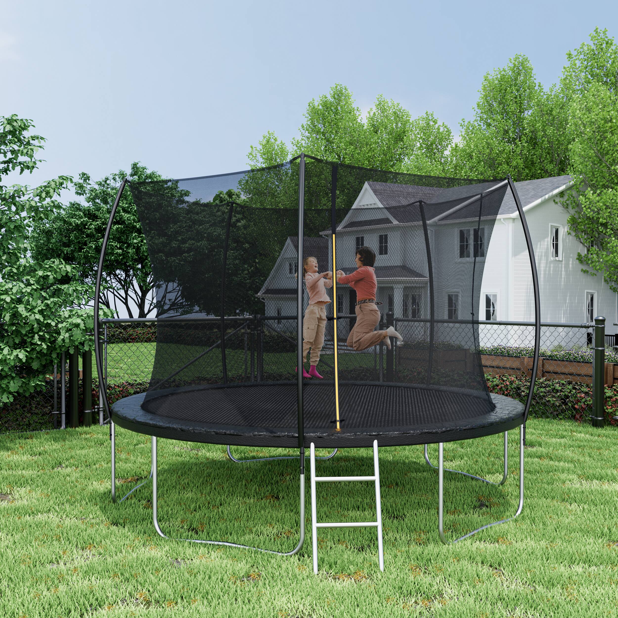 Alt View 5. LOVMOR - Lovmor 12 FT Trampoline with Ladder and Safety Enclosure Recreational Trampoline for Adults.