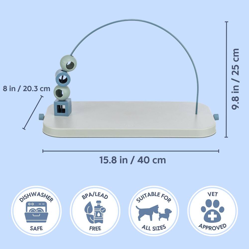 8 in / 20.3 cm  
9.8 in / 25 cm  
15.8 in / 40 cm  

DISHWASHER SAFE  
BPA/LEAD FREE  
SUITABLE FOR ALL SIZES  
VET APPROVED