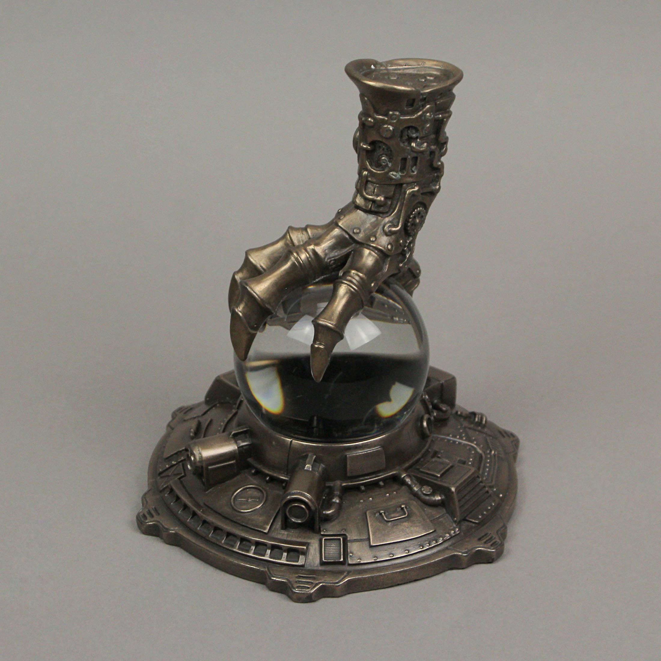 Alt View 1. Veronese Design - Bronze Resin Steampunk Dragon Claw Crystal Ball Statue Decorative Glass Orb Art - Bronze.
